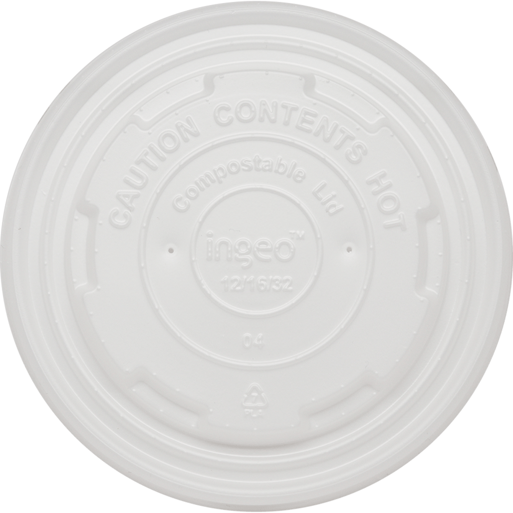 World Centric PLA Lid for 12–32oz Paper Bowls Compostable White (QTY 1000), SKU BOL-CS-12