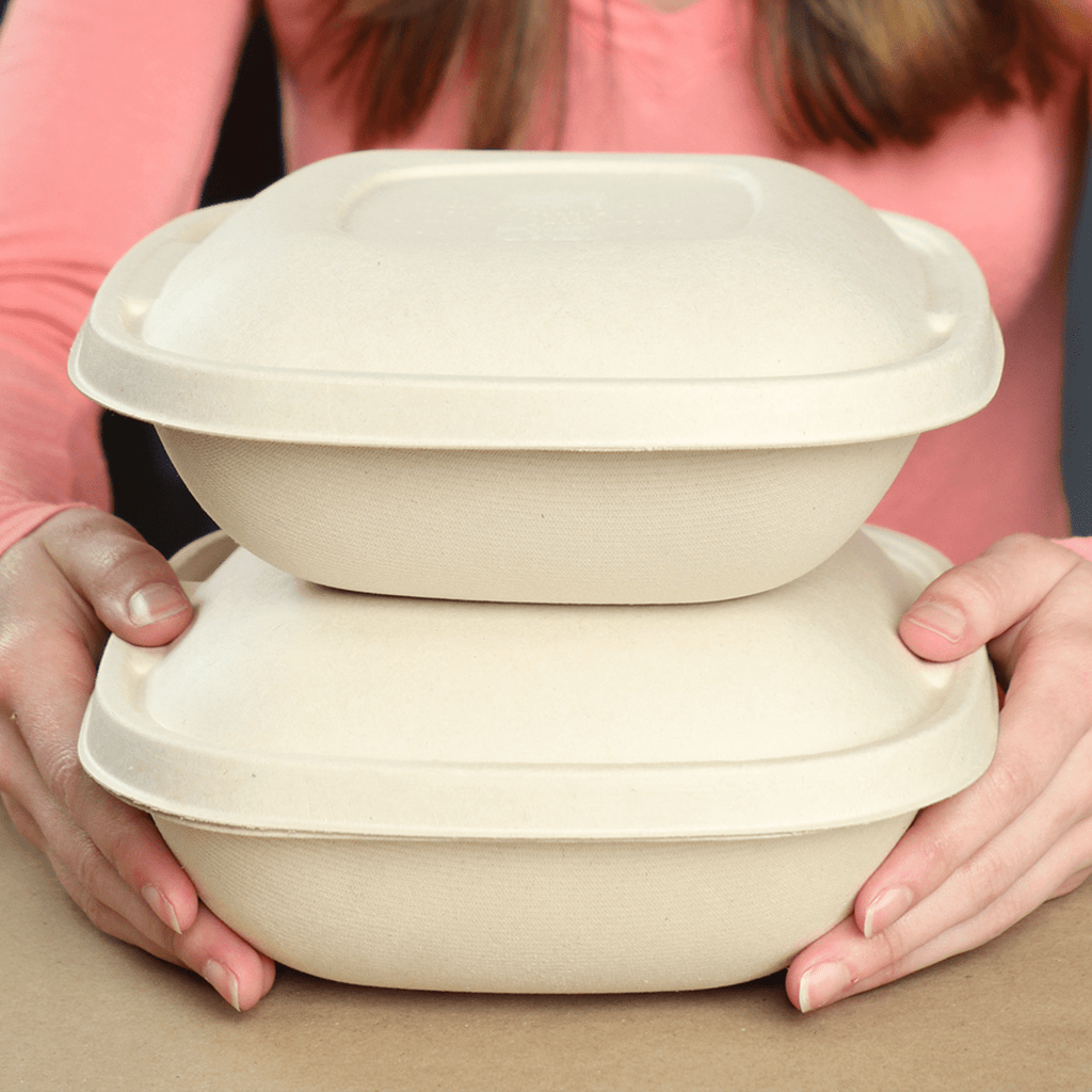 World Centric 48 oz Fiber Square Bowl, Bamboo & Plant Fiber (QTY 400), SKU BQ-SC-48-LFS