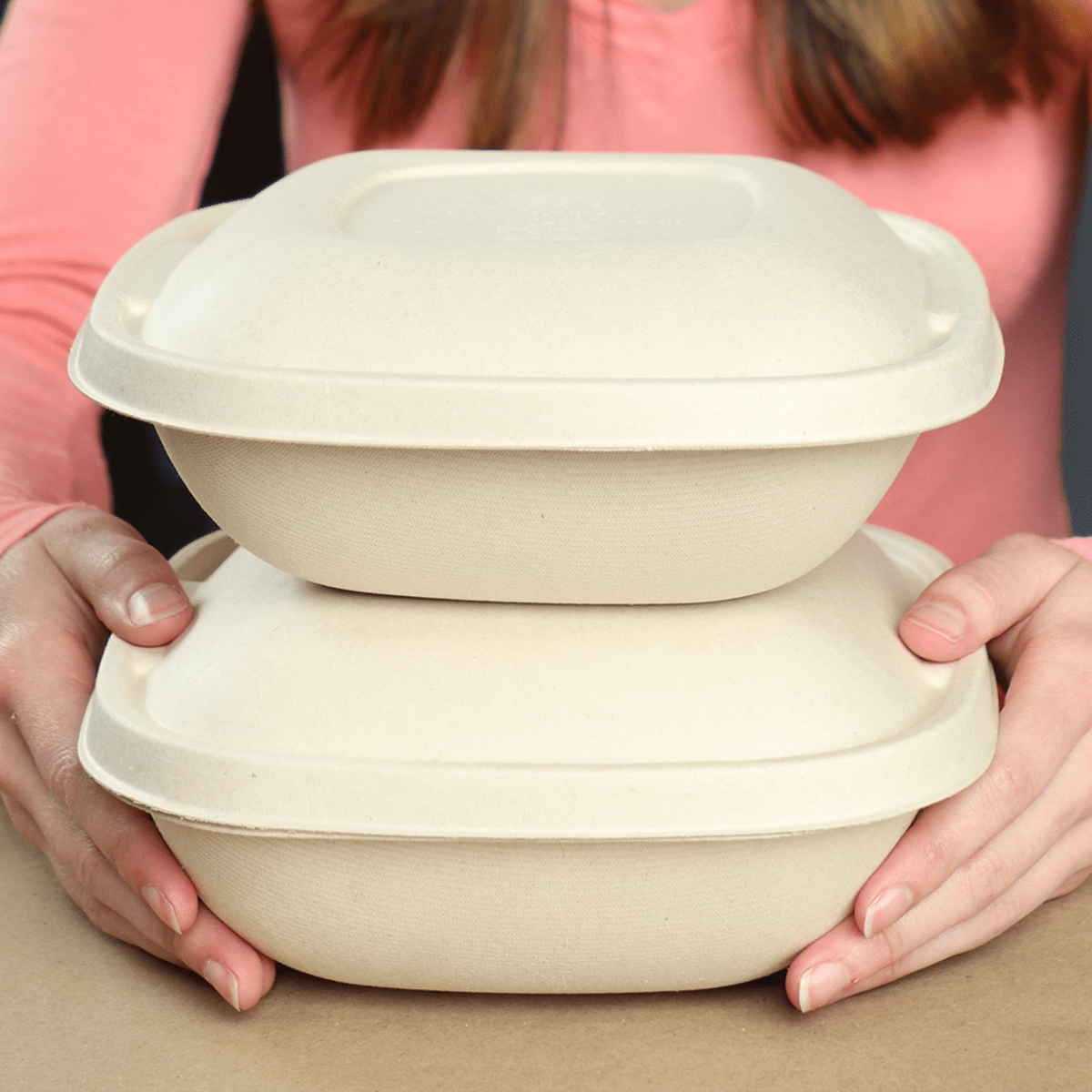 World Centric 48 oz Fiber Square Bowl, Bamboo & Plant Fiber (QTY 400), SKU BQ-SC-48-LFS
