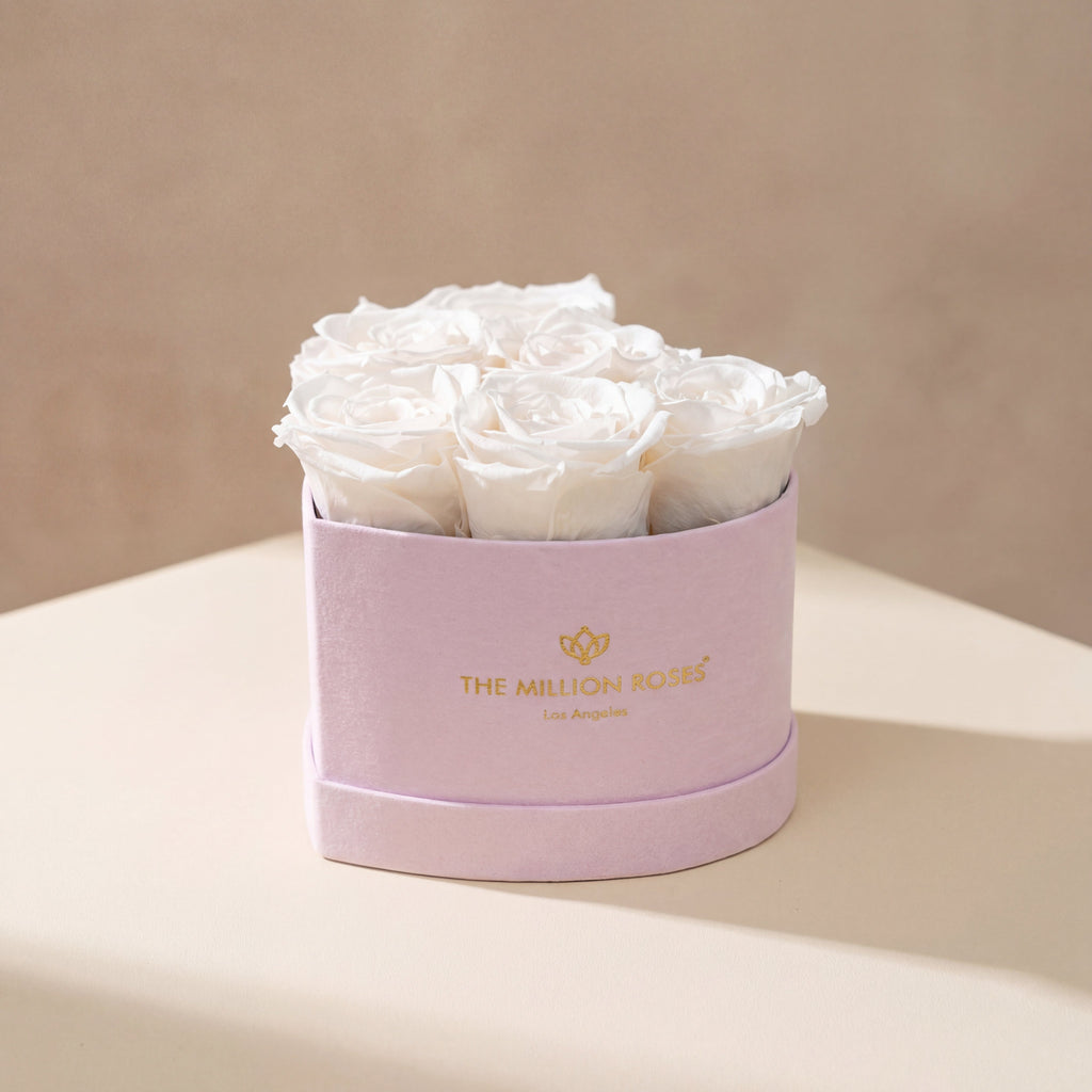 Baby Heart Light Pink Box | White Roses