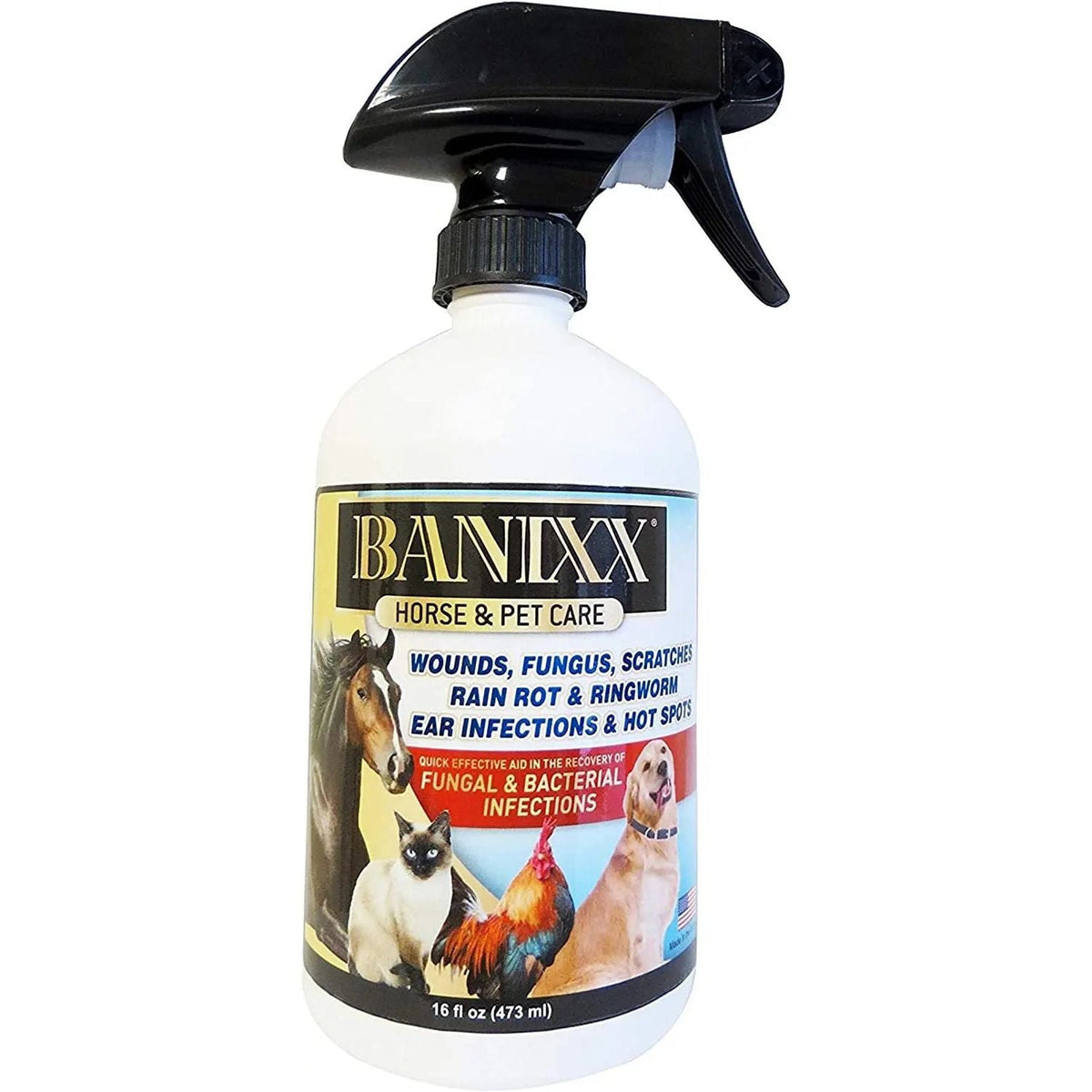 Banixx Horse & Pet Care Spray 16 oz – Skin & Coat Care Solution – USA Made – Steroid-Free
