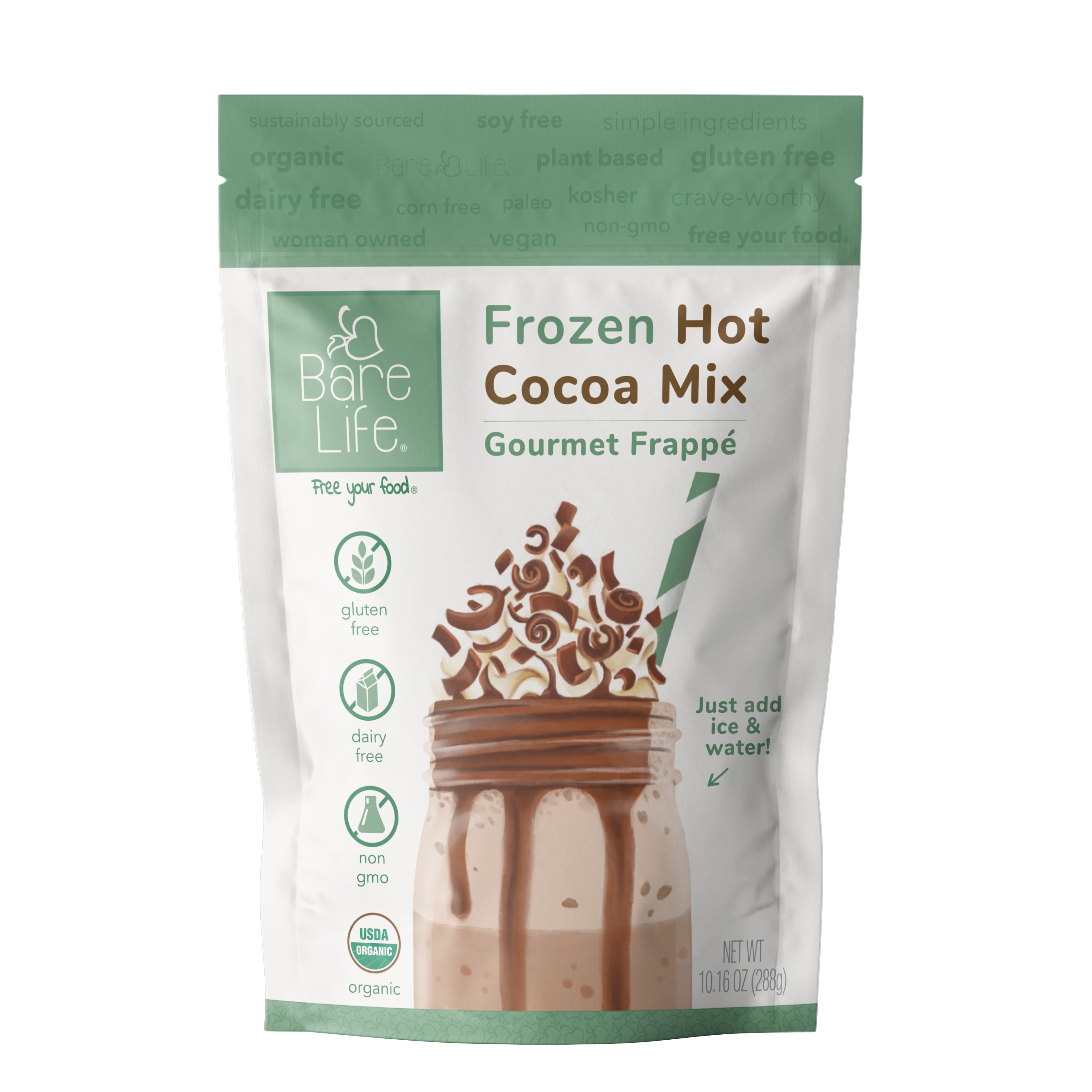 Frozen Hot Cocoa Mix | Gourmet Frappe | Dairy Free, Gluten Free, Vegan, Organic