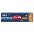 High-quality product image of a box of Barilla Gluten-Free Spaghetti centered on a clean, solid white background, professional studio lighting, sharp focus.