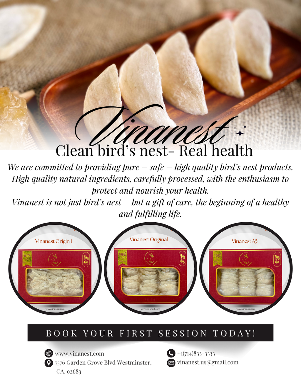 Vinanest Bird’s Nest Origin 1 (Chân Yến Sợi) 227GR
