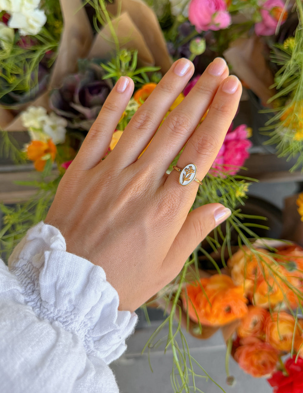 Bloom Again Enamel Ring