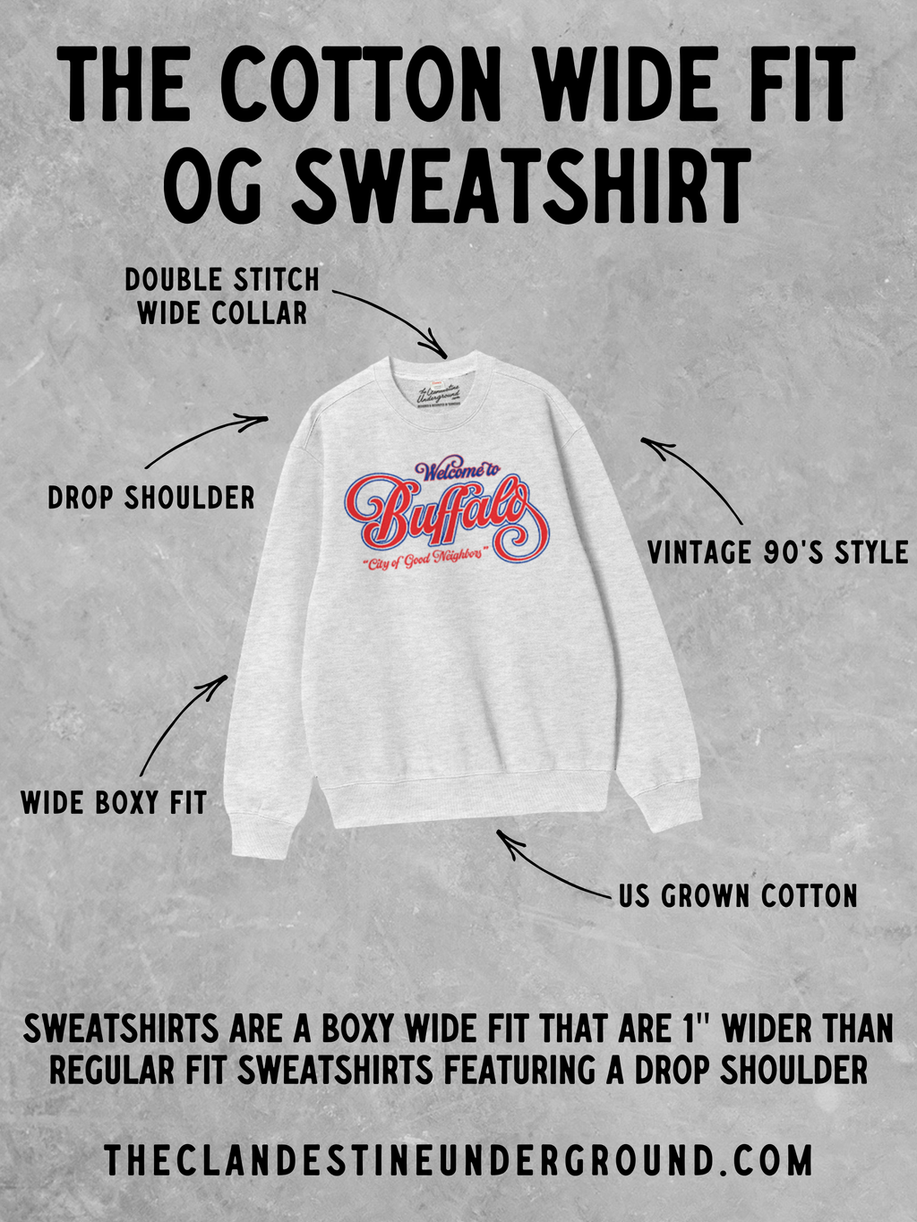 Underground Original Design: The Lake Days Club, Summer Boxy Cotton Sweatshirt