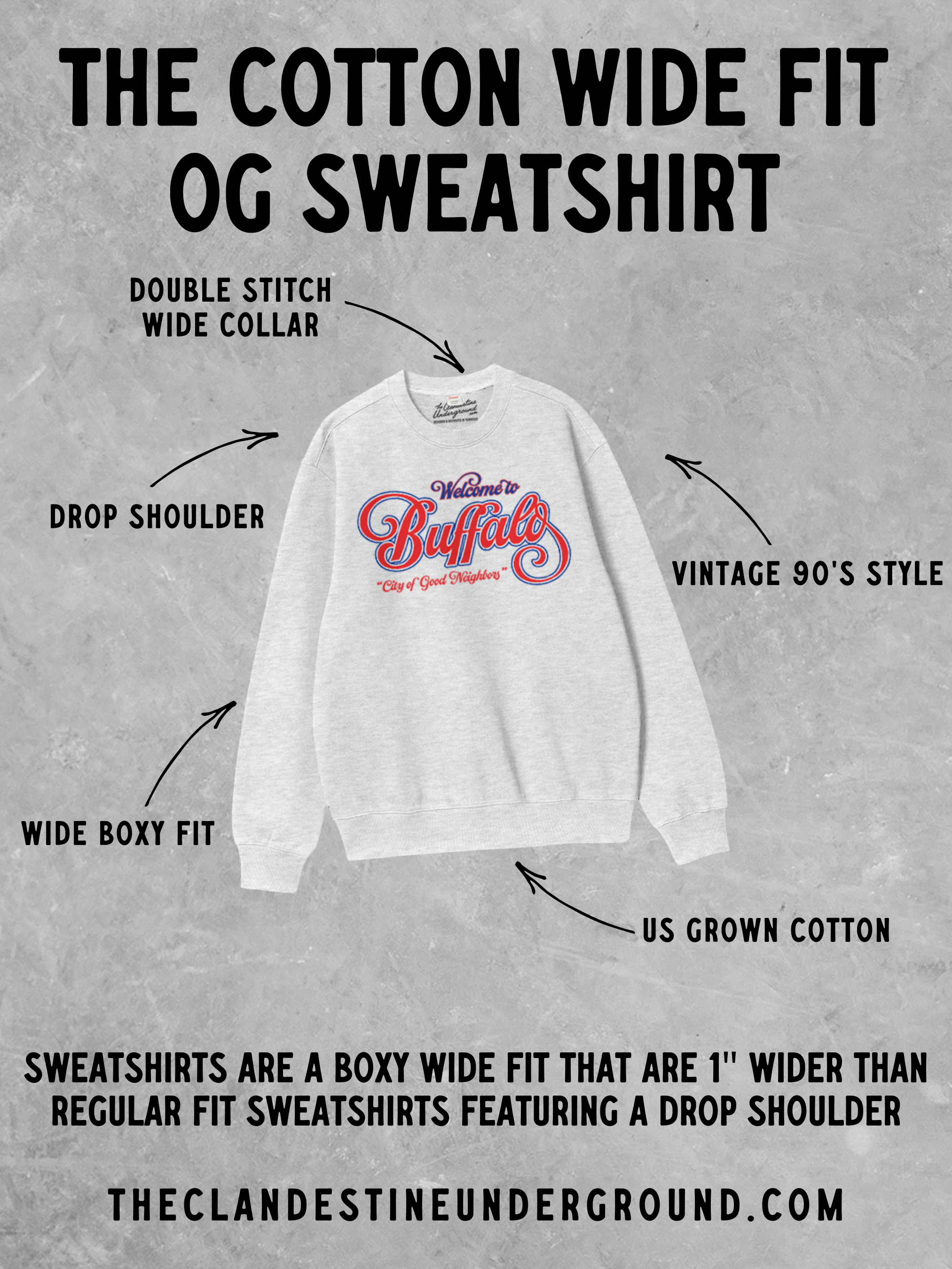 Underground Original Design: The Lake Days Club, Summer Boxy Cotton Sweatshirt