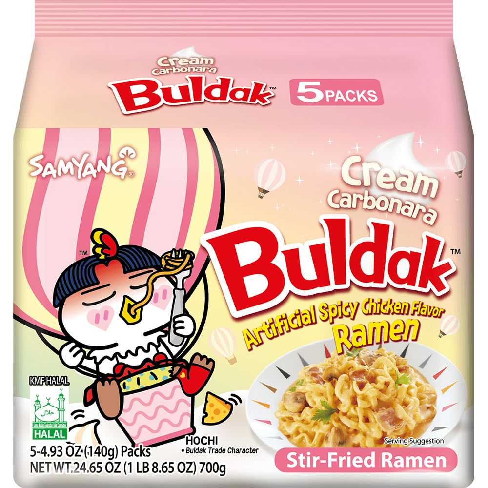 Buldak Ramen Cream Carbonara Flavor 5 Pack
