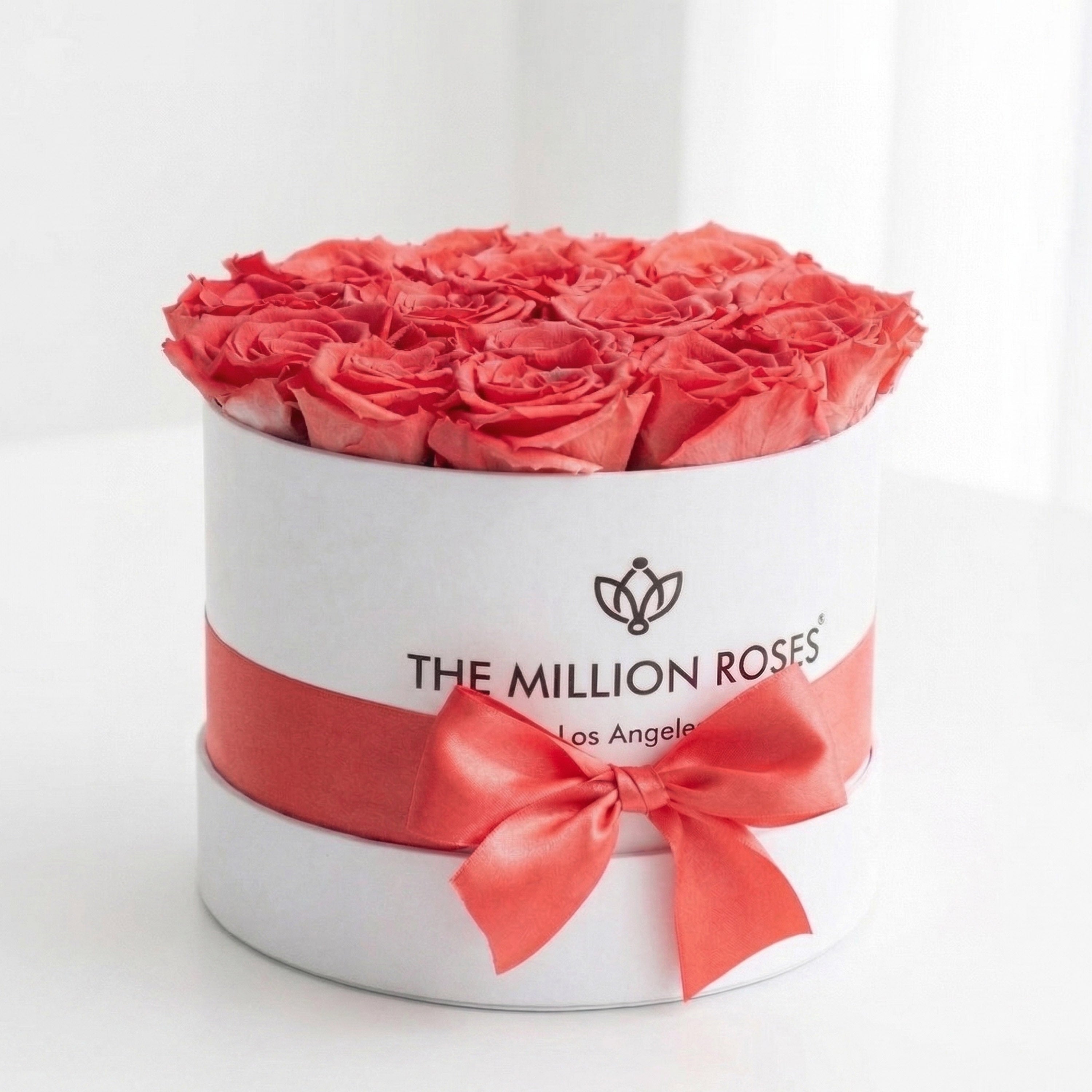 Classic White Box | Coral Roses
