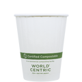 World Centric 12 oz Double Wall Paper Hot Cups, White (QTY 1000), SKU CU-PA-12D