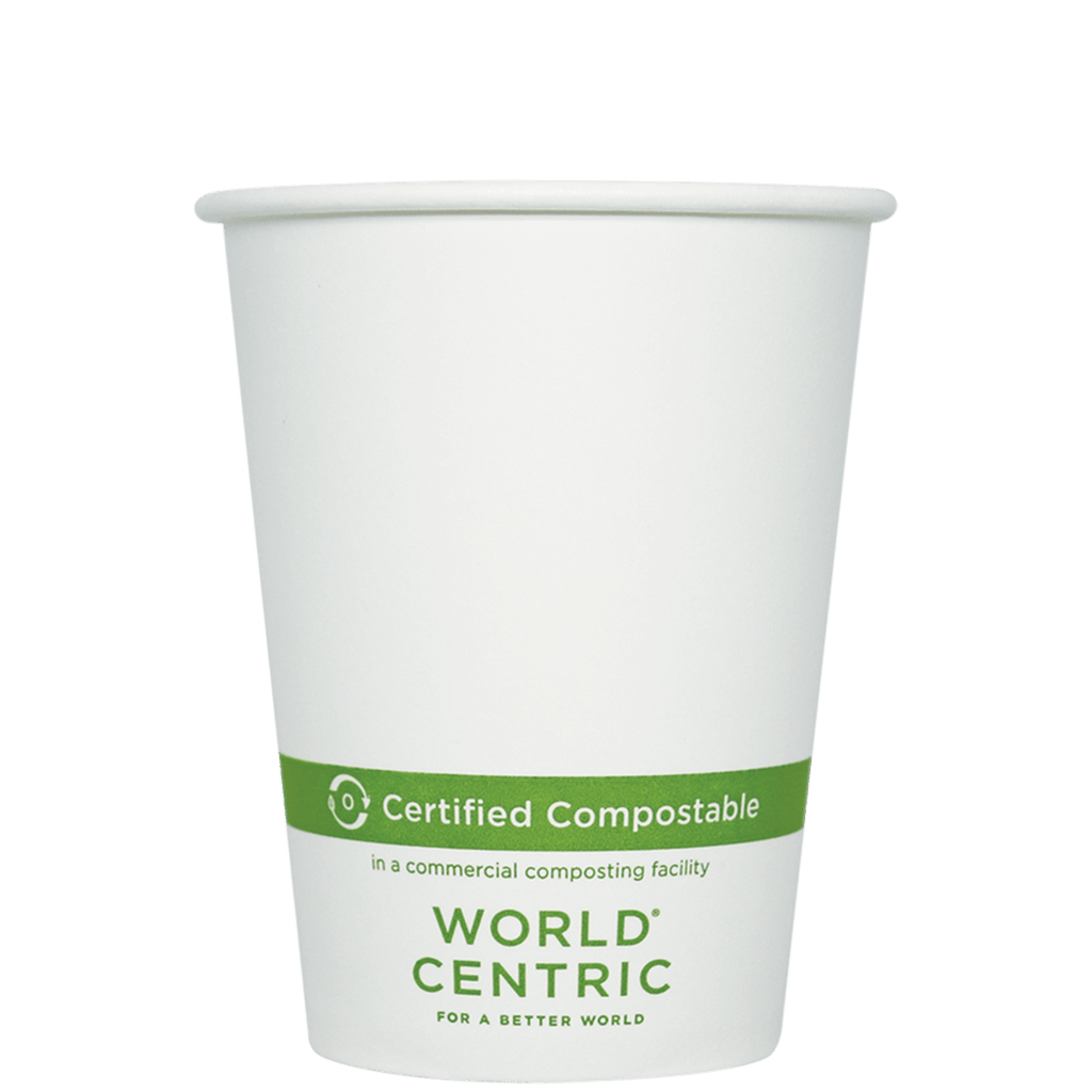 World Centric 12 oz FSC Paper Hot Cup - White (QTY 1000), SKU CU-PA-12