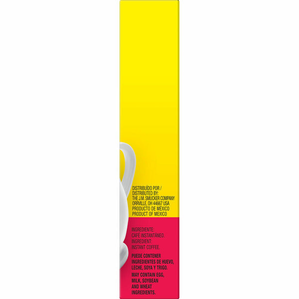Product packaging with a yellow and red label on a white background. Café Bustelo Instant Coffee. Café Bustelo Instant Coffee - 6 Single-Serve Packets