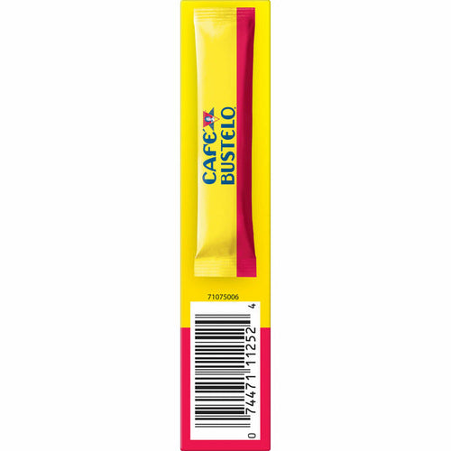 Cafe Bustelo coffee stick pack on a white background. Café Bustelo Instant Coffee - 6 Single-Serve Packets