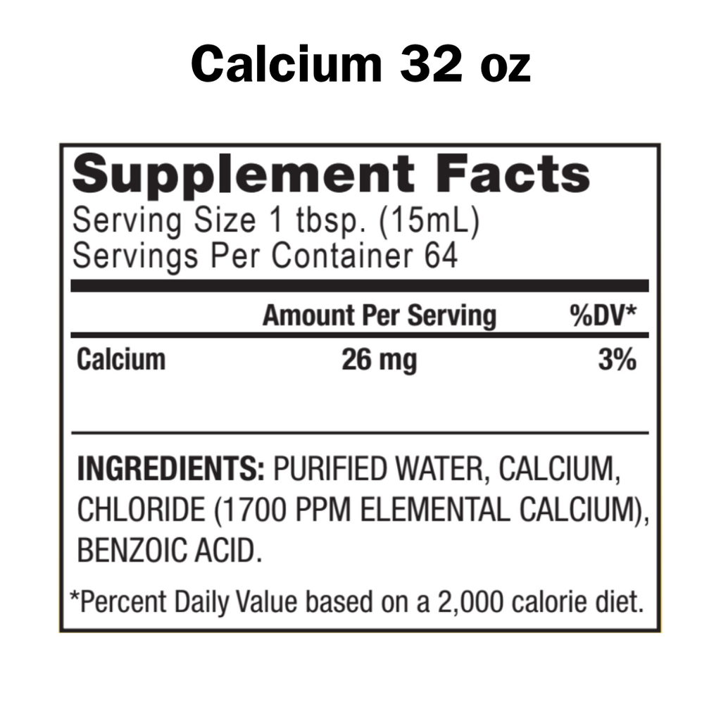 Supplement facts label for a product containing calcium, with serving size, servings per container, and ingredient list.
