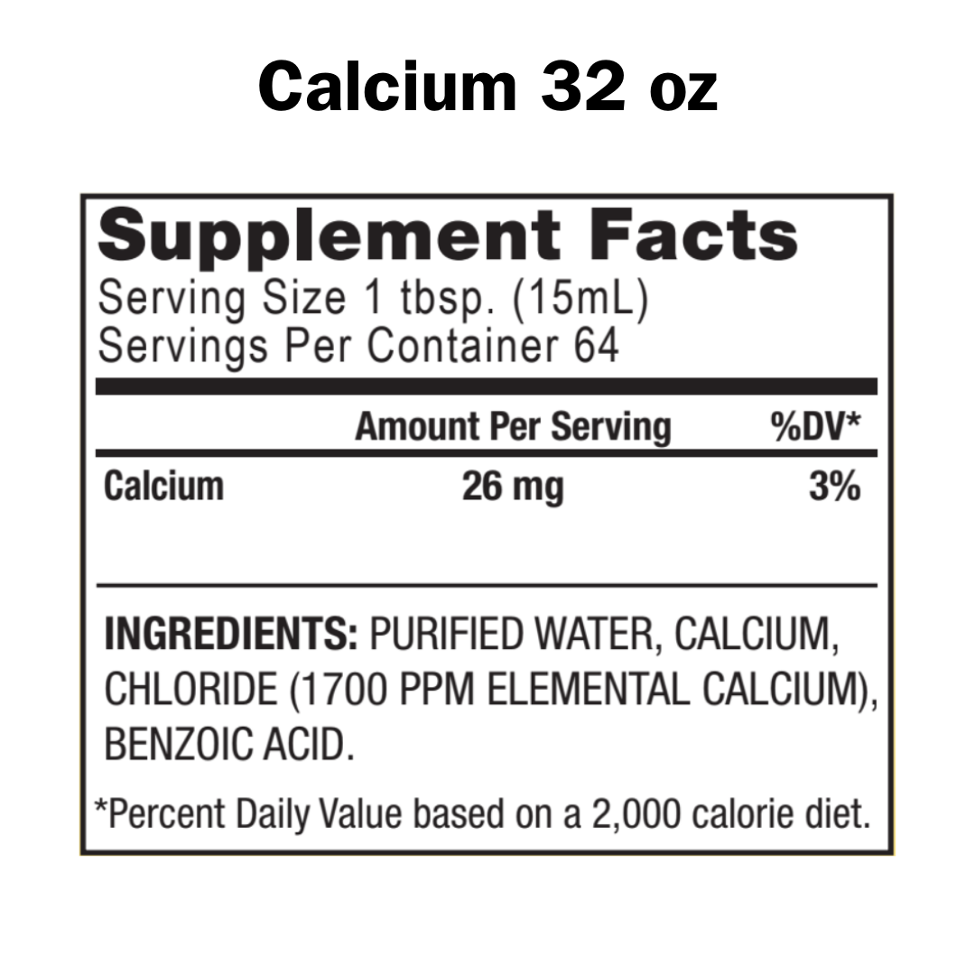 Supplement facts label for a product containing calcium, with serving size, servings per container, and ingredient list.