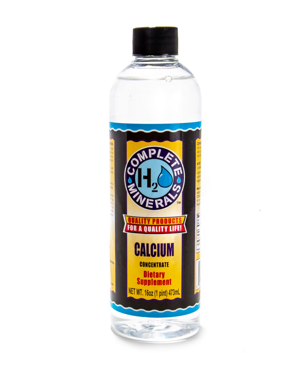 Bottle of Complete Minerals Calcium Concentrate dietary supplement on a white background