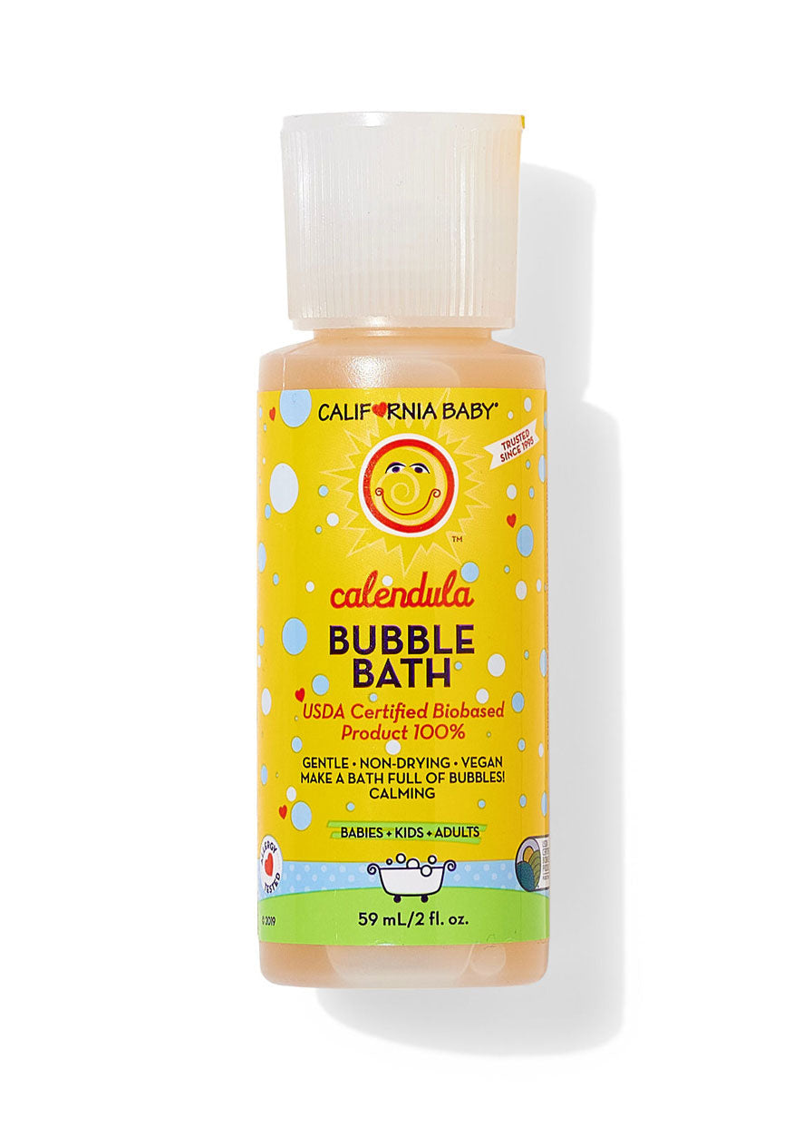 California Baby bubble bath bottle with yellow label on a white background California Baby Calendula™ Bubble Bath | Plant-Based Gentle Baby Bubble Bath | USDA Certified Biobased