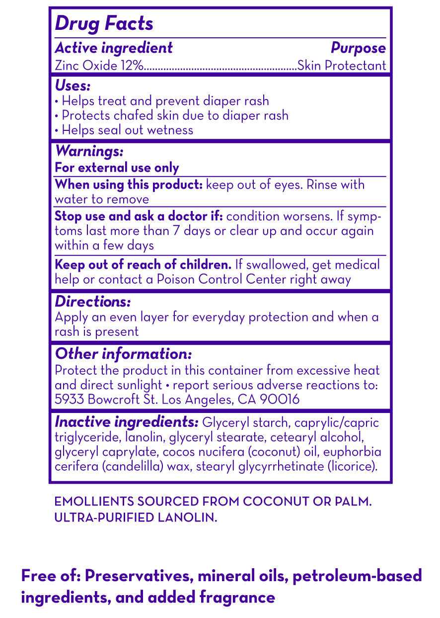 Drug facts label for a skin protectant with active ingredient zinc oxide 12%. California Baby® (No Fragrance) Super Sensitive™ Diaper Rash Ointment
