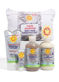 California Kids Super Sensitive Skin + Hair Essentials Set on a white background California Kids® Super Sensitive Essentials Set for Kids & Teens | Gentle Fragrance-Free Skin & Hair Care Gift Set