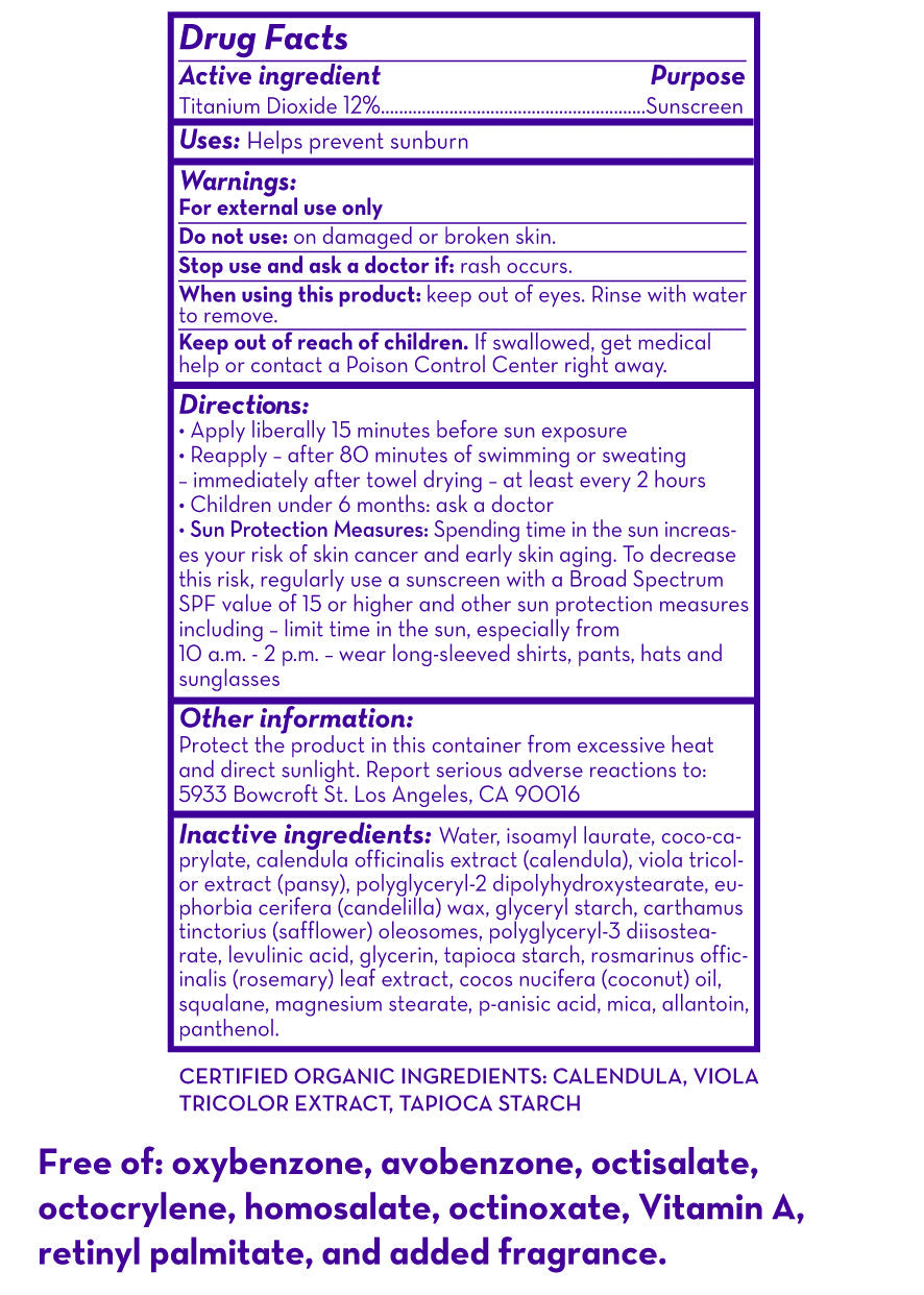 Sunscreen label with detailed instructions and ingredients on a purple background California Kids® #supersensitive™ Broad Spectrum SPF 30+ Sunscreen