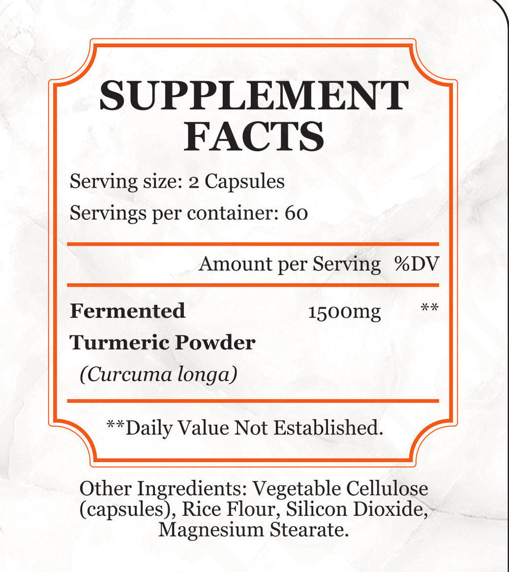 Naturally Fermented Turmeric Capsules – Lead-Free, Enhanced Bioavailability – 120 Count