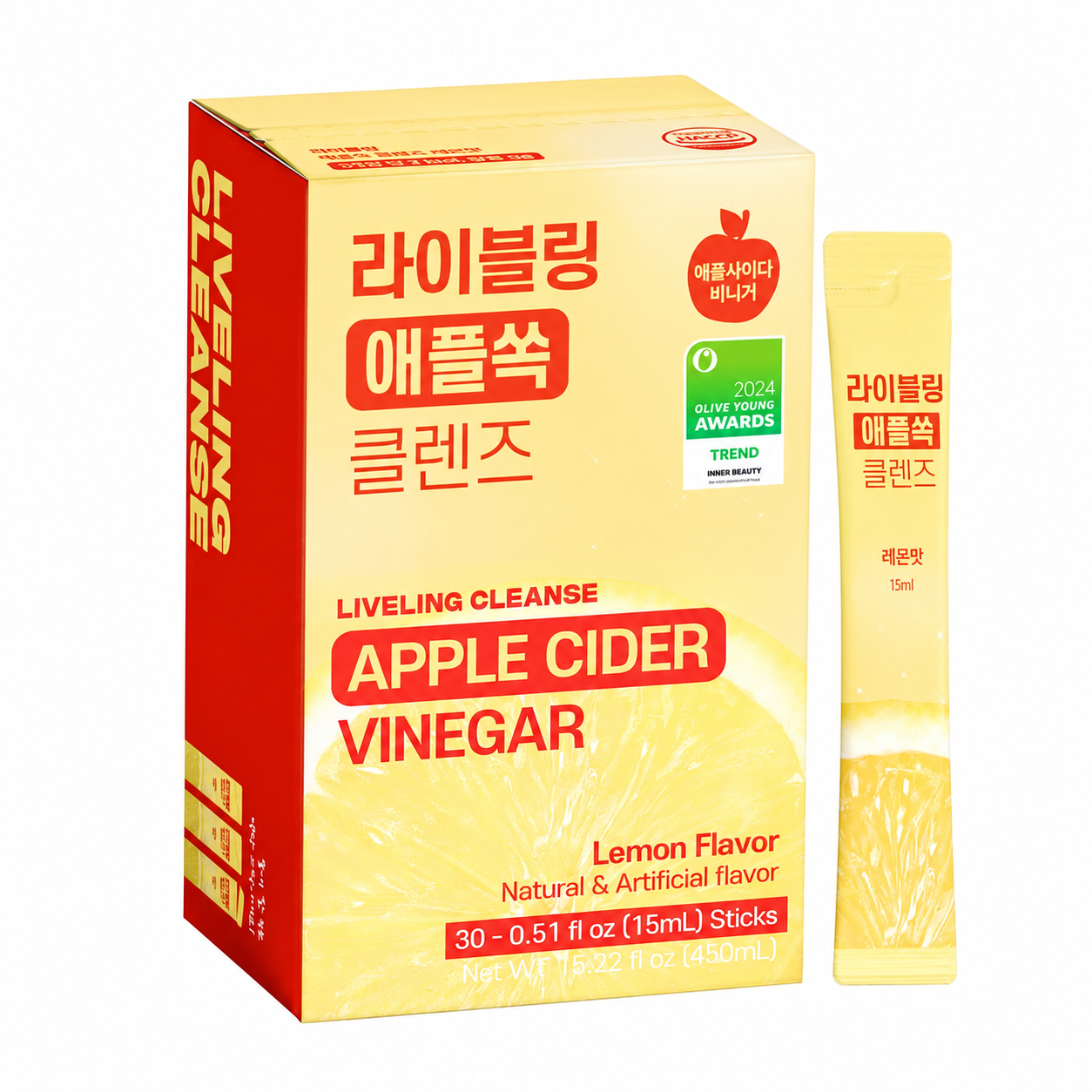 Liveling Apple Cider Vinegar Drink Sticks – Sugar-Free, 30 Packets