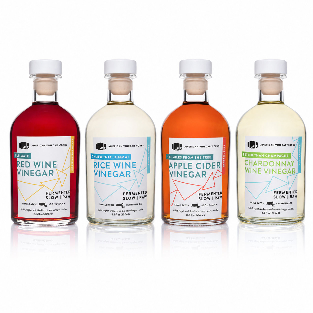 American Vinegar Works Essentials Kitchen Vinegar Collection – 4 Pack