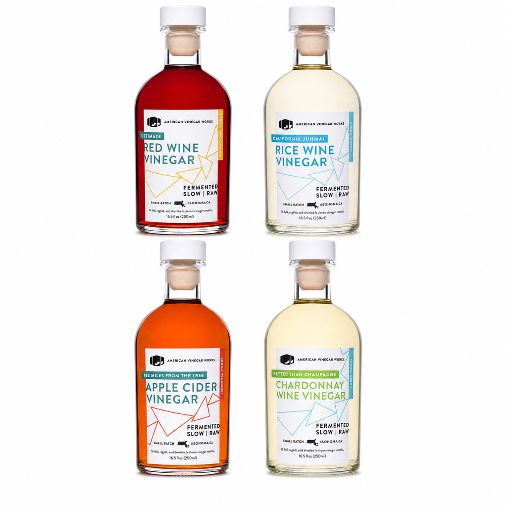 American Vinegar Works Essentials Kitchen Vinegar Collection – 4 Pack