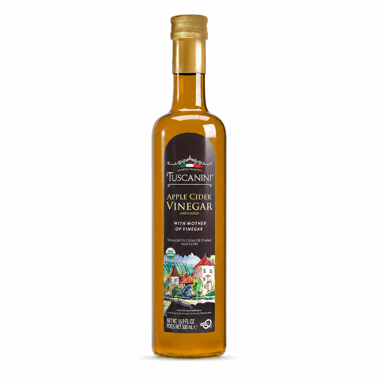 Tuscanini Organic Italian Apple Cider Vinegar with the Mother – 16.9 oz