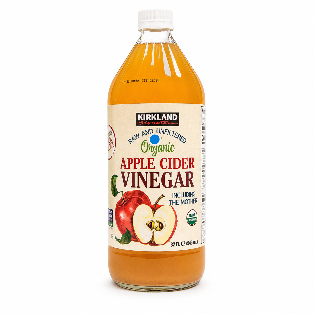 Kirkland Signature Organic Raw Apple Cider Vinegar with the Mother – 32 oz