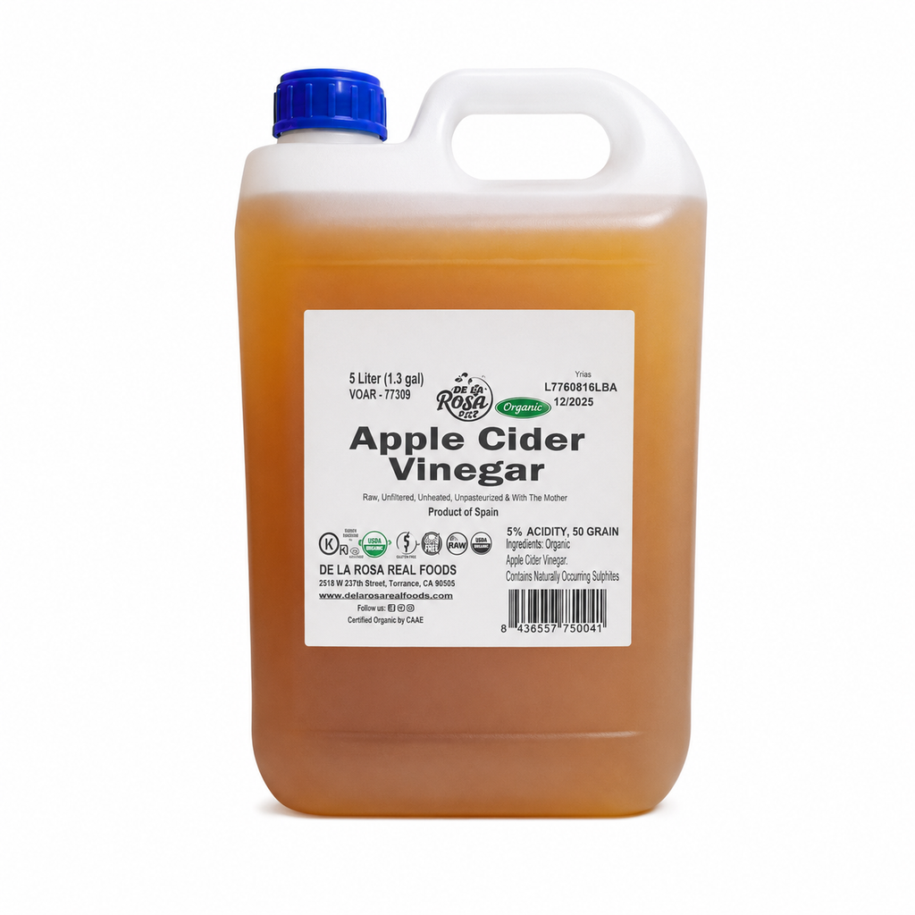 De La Rosa Organic Raw Apple Cider Vinegar with the Mother – 5 Liter