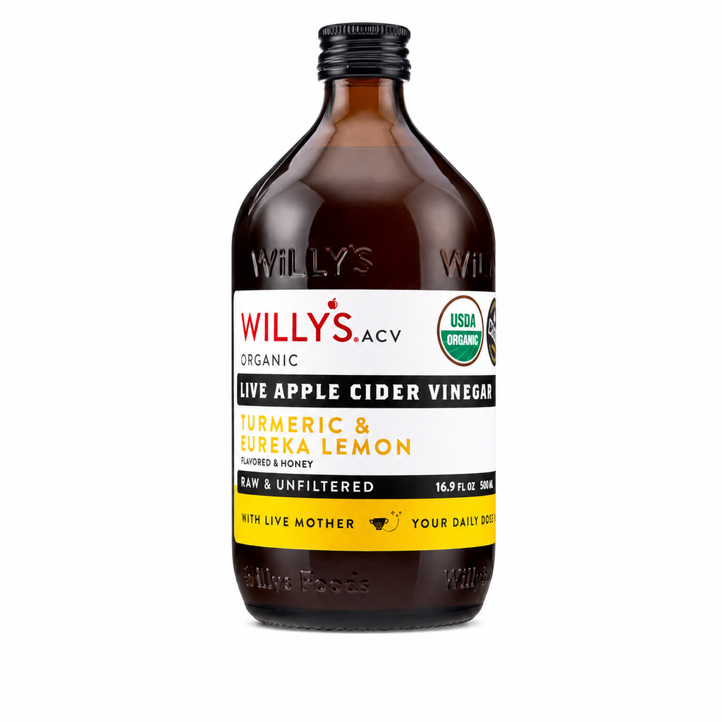Willy’s Organic Apple Cider Vinegar with Turmeric & Eureka Lemon – 16.9 oz