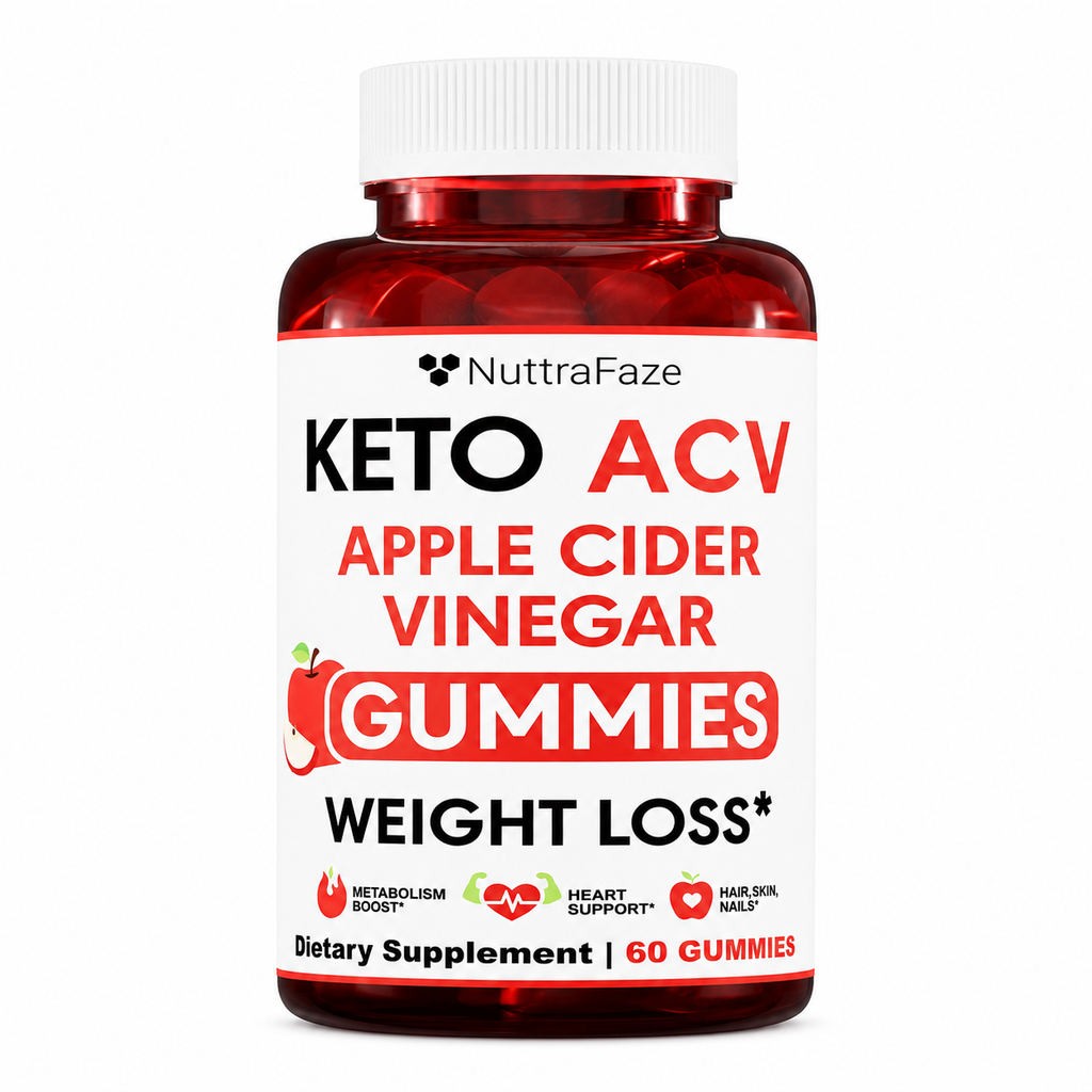 NuttraFlair Keto Apple Cider Vinegar Gummies – Sugar-Free, 1,000 mg, 60 Count