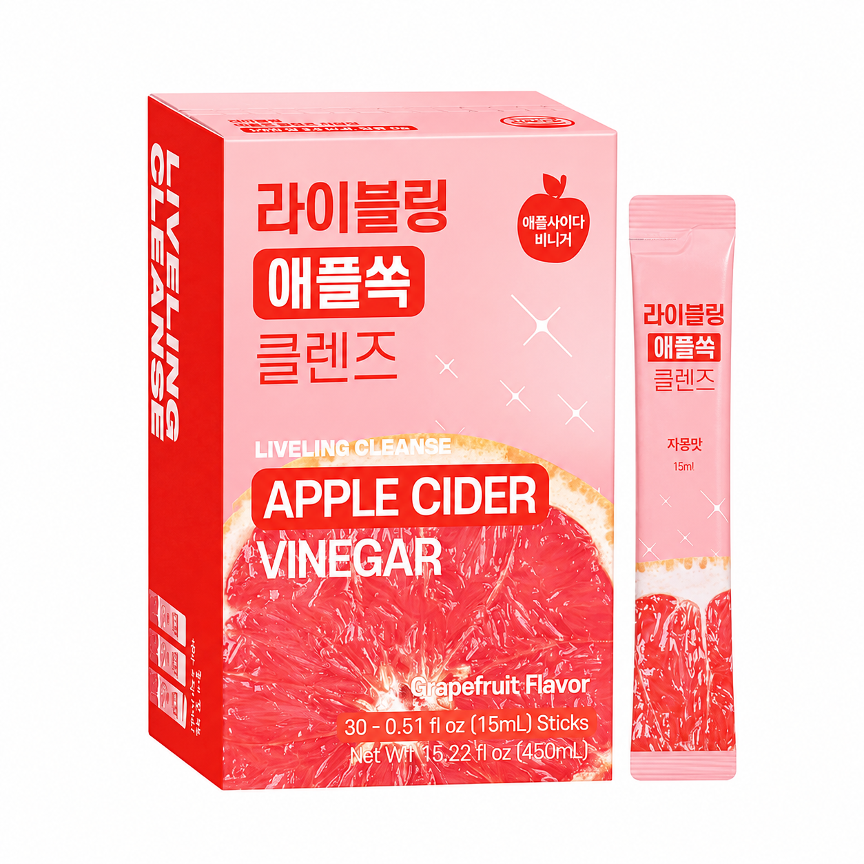 Liveling Apple Cider Vinegar Drink Sticks – Sugar-Free, 30 Packets