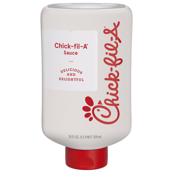 Chick-fil-A sauce container with red and white design on a white background