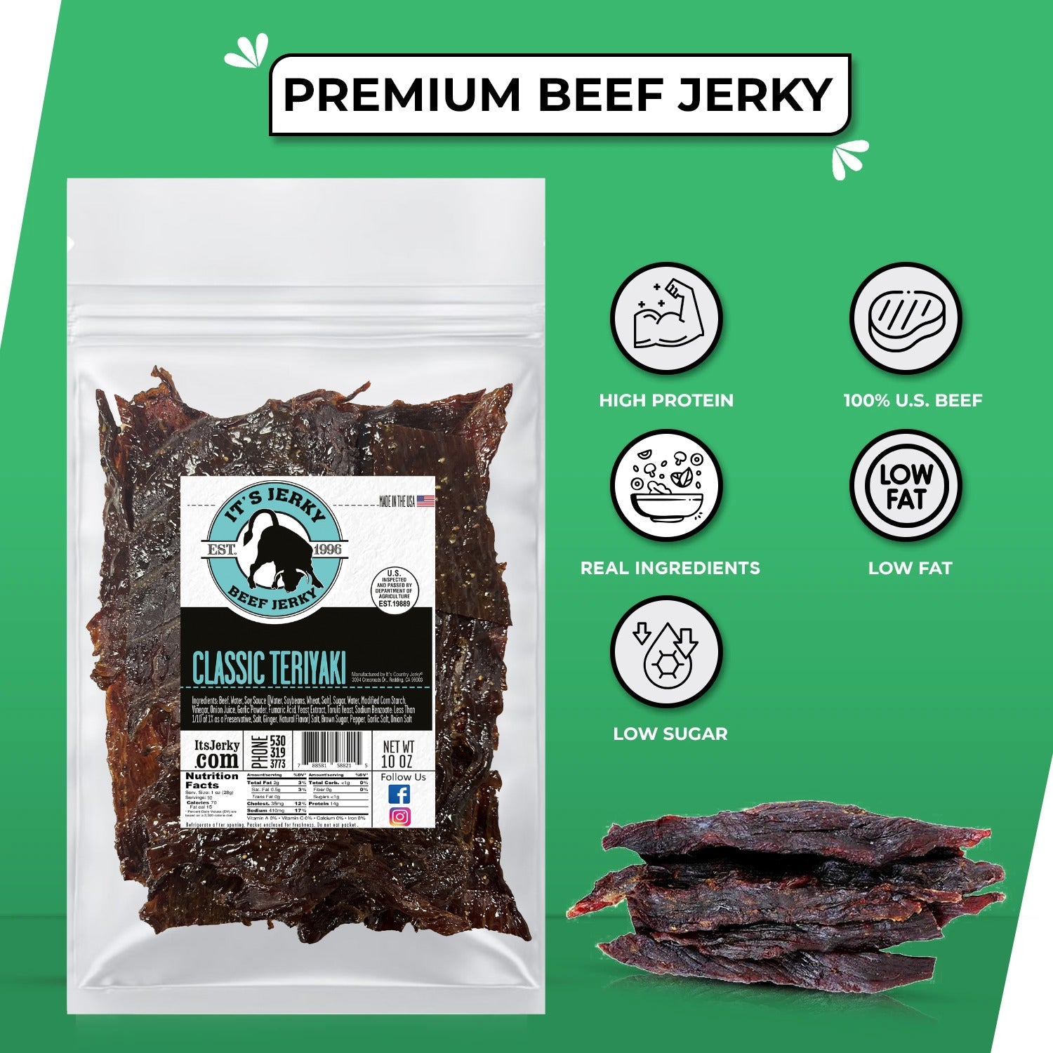 Classic Teriyaki Beef Jerky 10oz