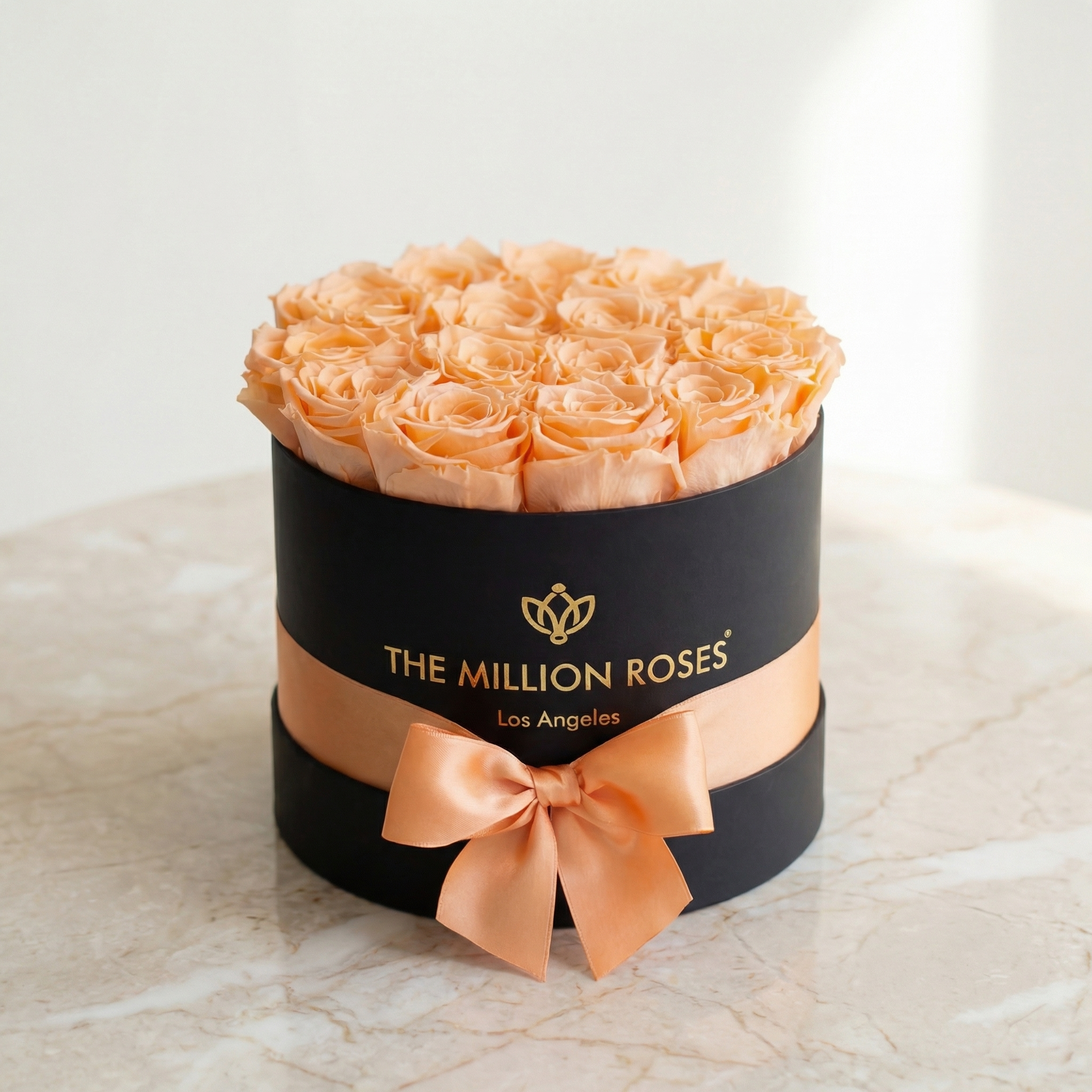 Classic Black Box | Peach Roses