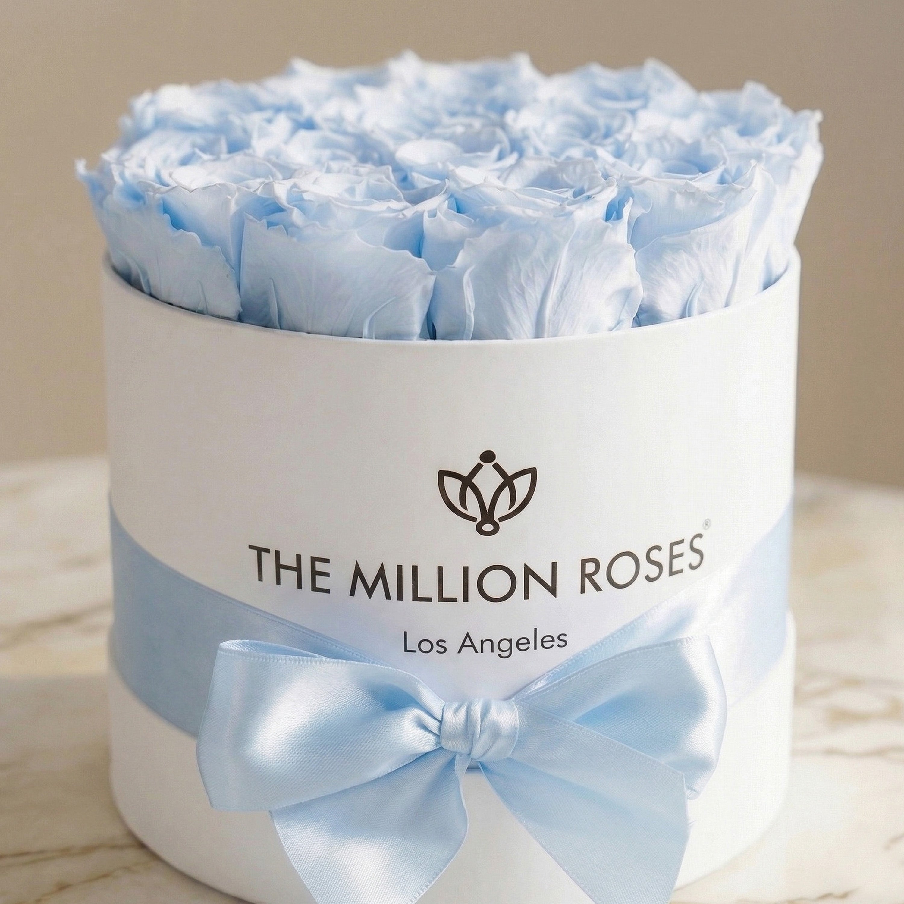 Classic White Box | Light Blue Roses