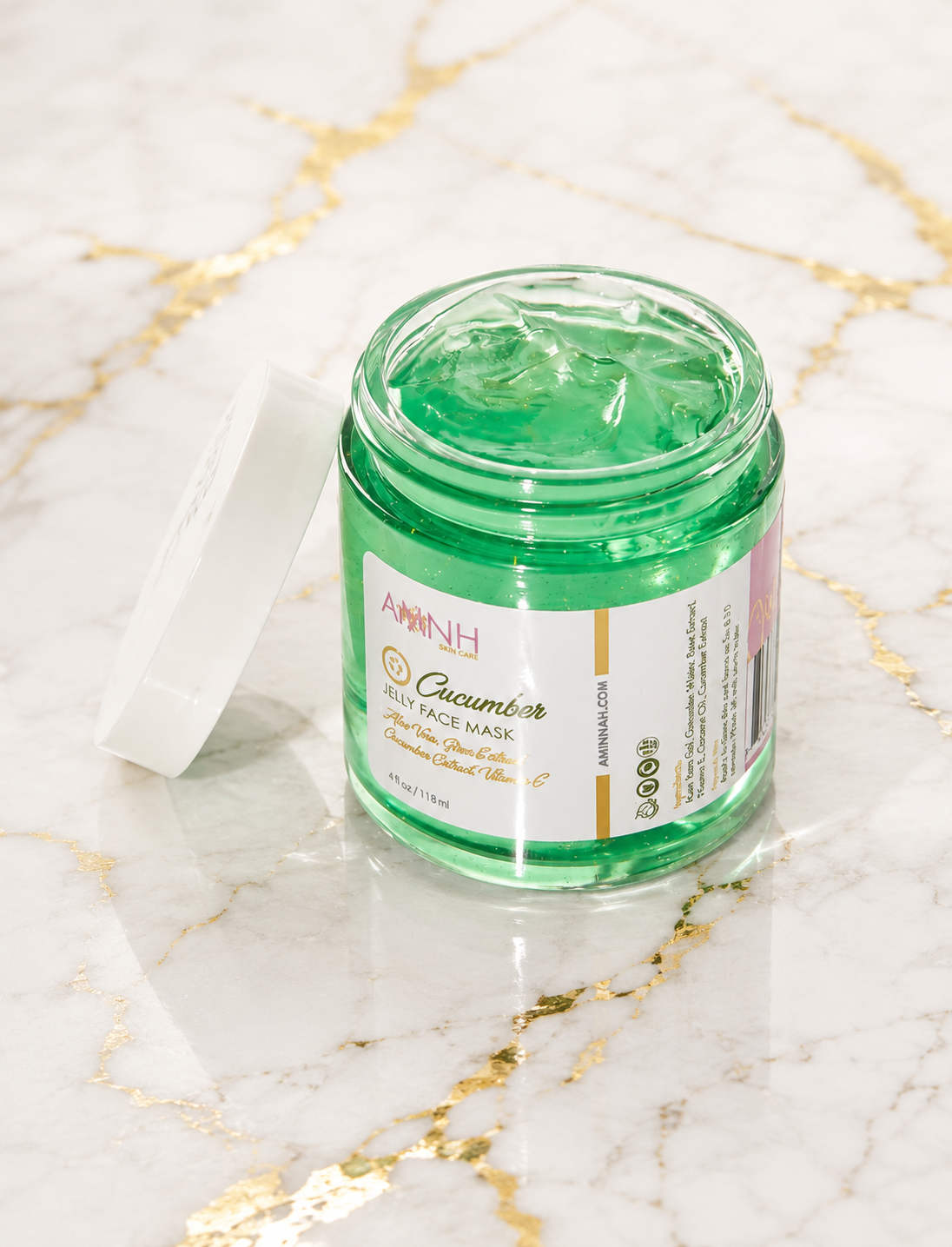 Cucumber Aloe Vera Jelly Face Mask: Clean Beauty Skincare, Vegan, Cruelty Free, Natural Ingredients, Paraben Free, Gluten Free, Recyclable Packaging, Female-Owned Brand