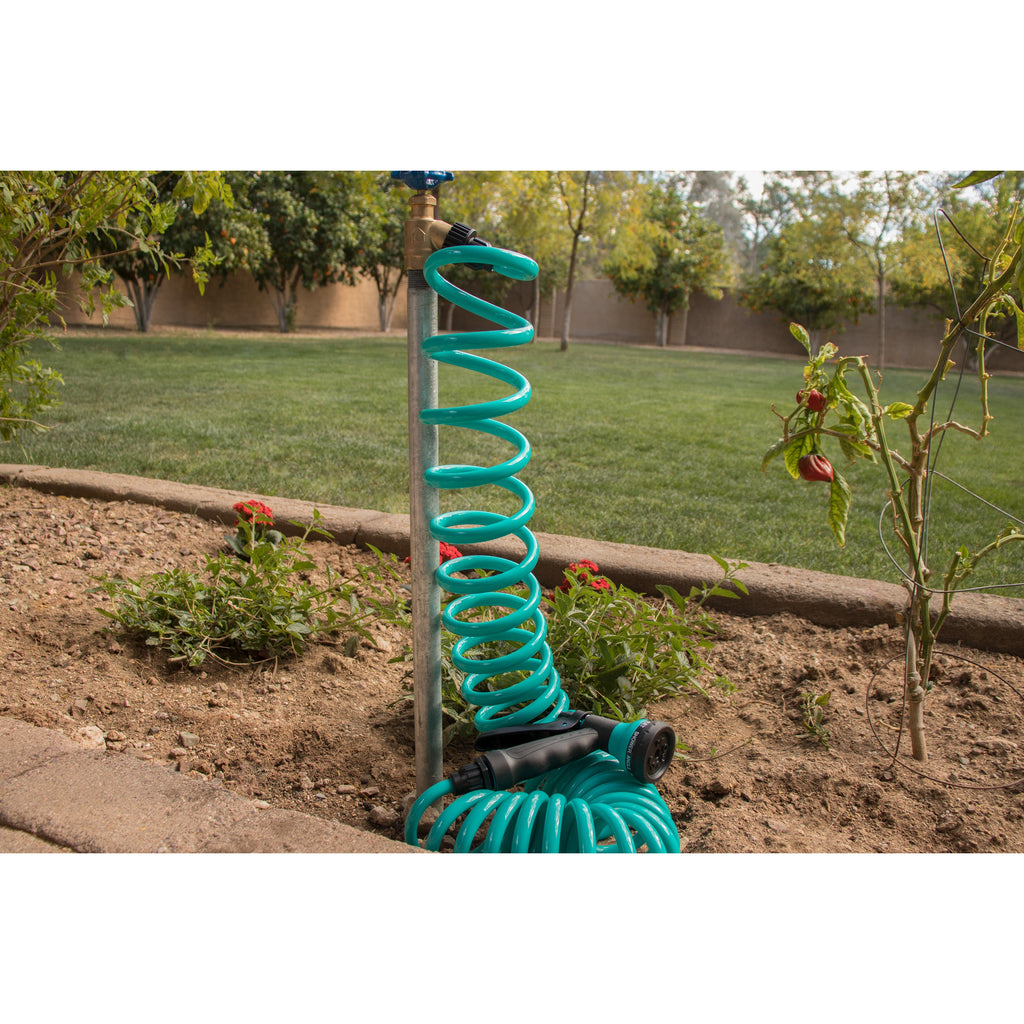 50' Blue Coil Hose w/8-Pattern Plastic Nozzle 27436