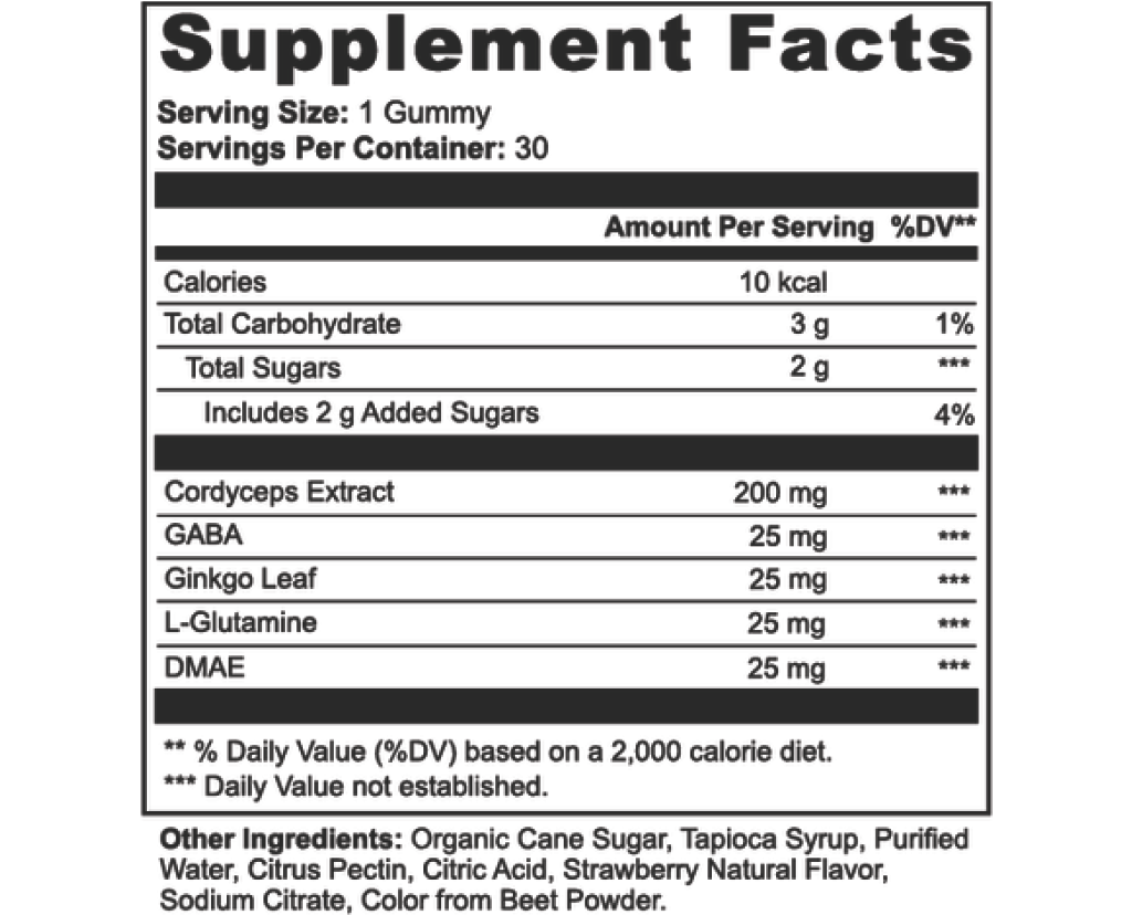 Cordyceps Energy Gummies (Strawberry)