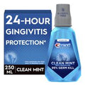 Crest Pro-Health Multi Protection Clean Mint alcohol-free mouthwash bottle and retail packaging on a white background, featuring CPC formula, breath freshening, gum health support, and 24-hour gingivitis protection, Pack of 1.