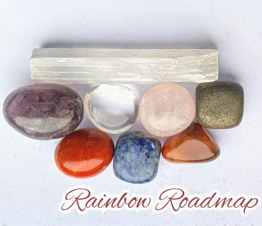 Rainbow Roadmap Purpose Pouch – Chakra Crystals for Balance, Clarity & New Beginnings
