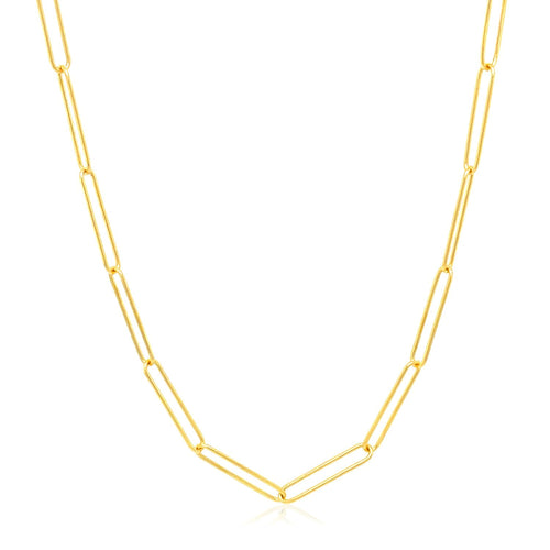 14k Yellow Gold Wire Paperclip Chain (2.7 mm)