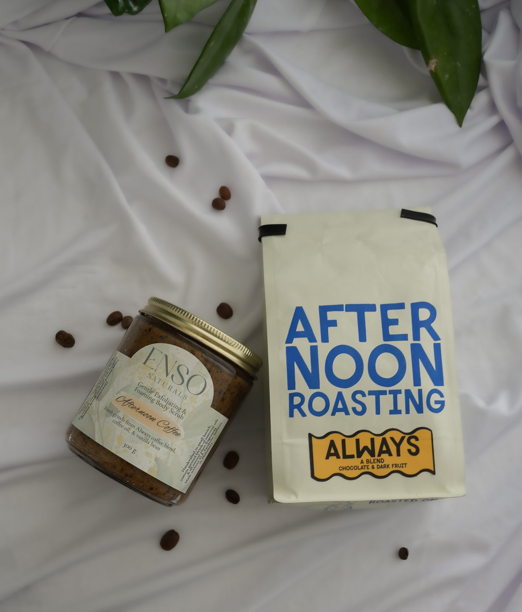 ENSO Naturals Afternoon Coffee Gentle Foaming Sugar Body Scrub with Coffee Grounds & Afternoon Roasting Always Coffee, Natural Exfoliating Skincare for Smooth, Soft Skin