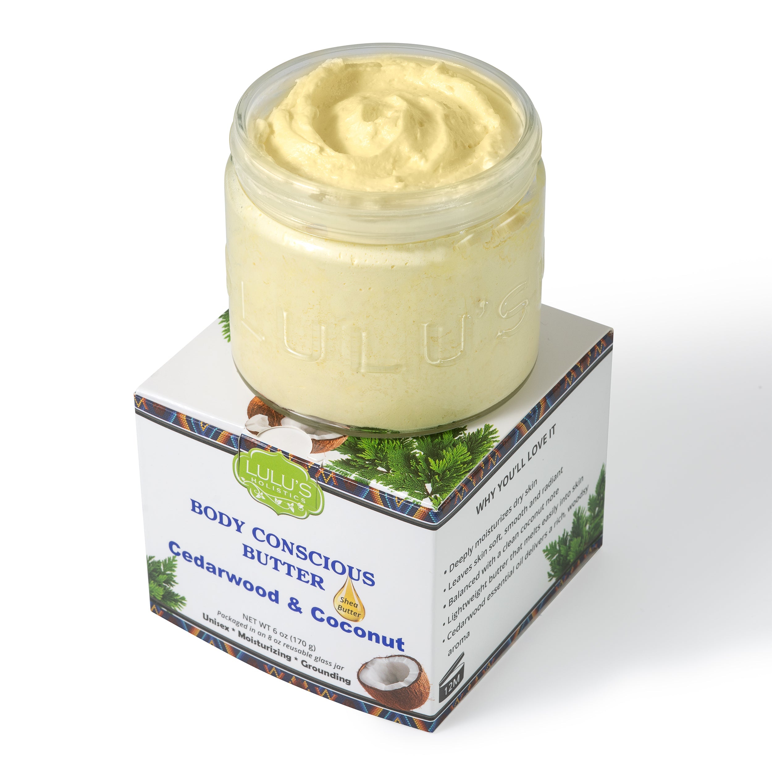 Cedarwood & Coconut Whipped Body Butter – Deep Moisture for Dry Skin