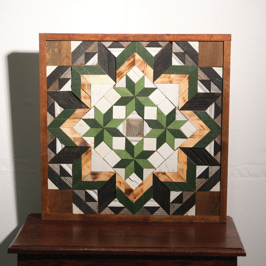 Amish Handmade Barn Quilt Wall Art – Reclaimed Barn Wood – 20.75” x 20.75”