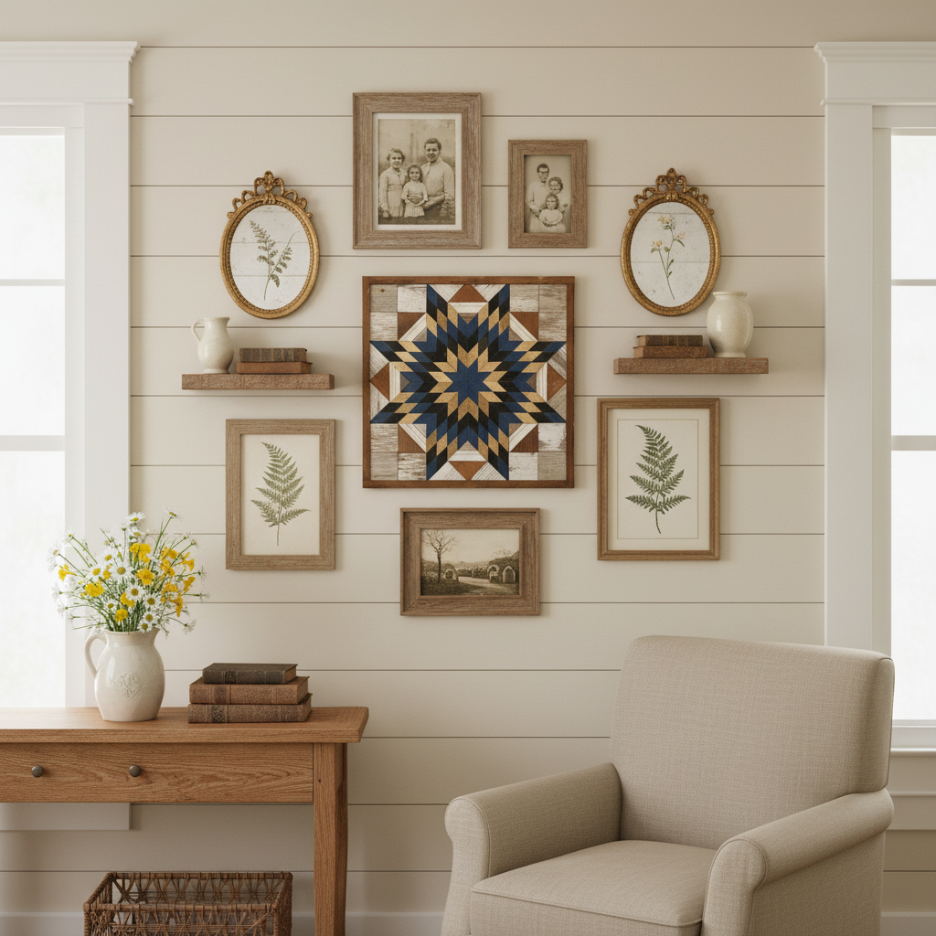 Amish Handmade Barn Quilt Wall Art – Reclaimed Barn Wood – 20.75” x 20.75”