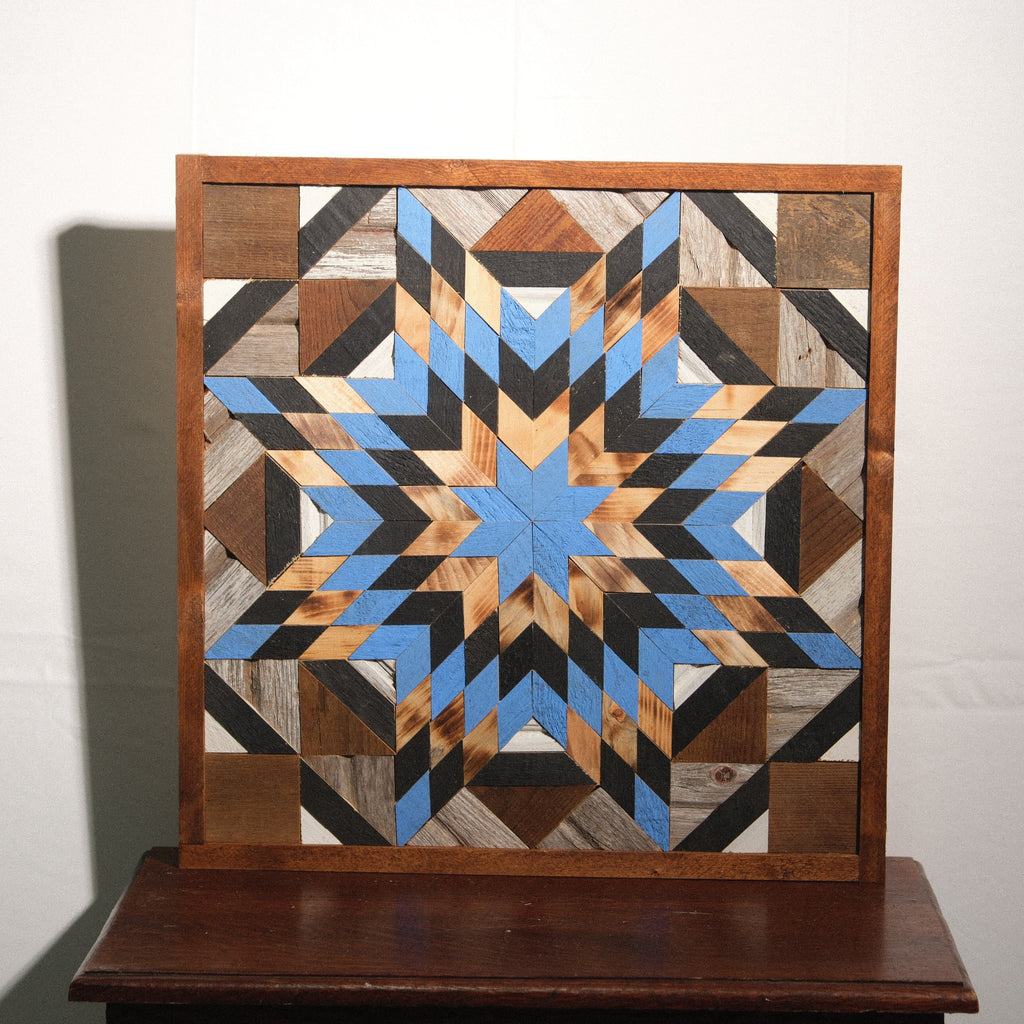 Amish Handmade Barn Quilt Wall Art – Reclaimed Barn Wood – 20.75” x 20.75”