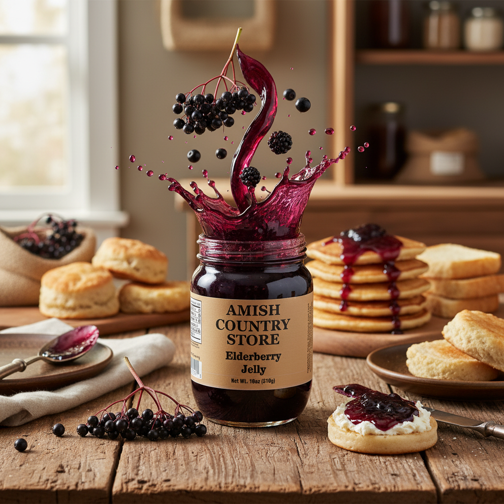 Elderberry Jelly | All-Natural Country Pantry Spread | 18 oz